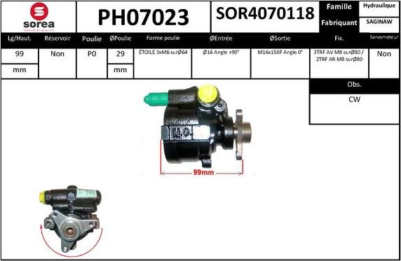 SNRA PH07023 - Гидравлический насос, рулевое управление, ГУР avtokuzovplus.com.ua