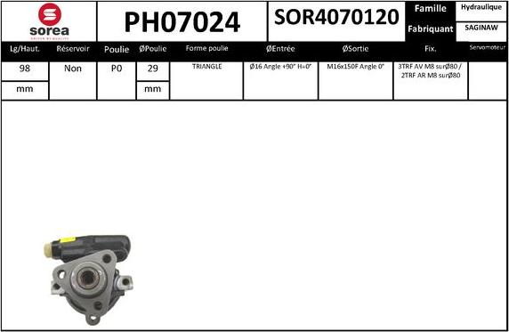 SNRA PH07024 - Гидравлический насос, рулевое управление, ГУР autodnr.net