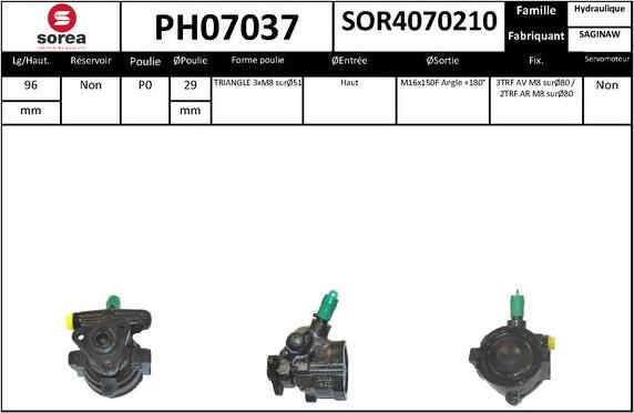 SNRA PH07037 - Гидравлический насос, рулевое управление, ГУР autodnr.net