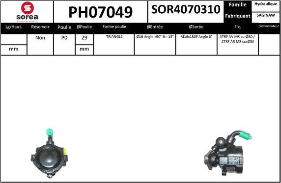 SNRA PH07049 - Гидравлический насос, рулевое управление, ГУР autodnr.net