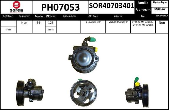 SNRA PH07053 - Гідравлічний насос, рульове управління, ГУР autocars.com.ua