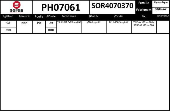 SNRA PH07061 - Гидравлический насос, рулевое управление, ГУР autodnr.net