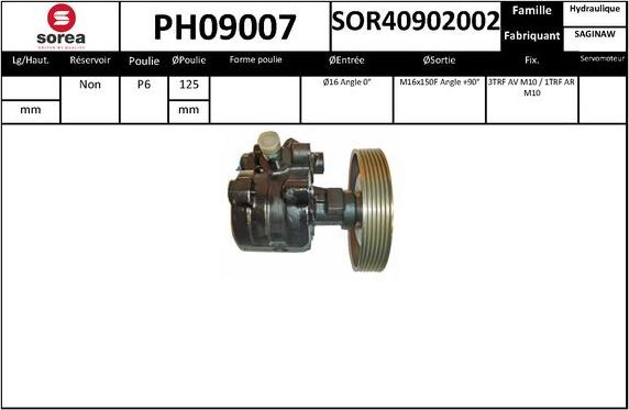 SNRA PH09007 - Гидравлический насос, рулевое управление, ГУР autodnr.net