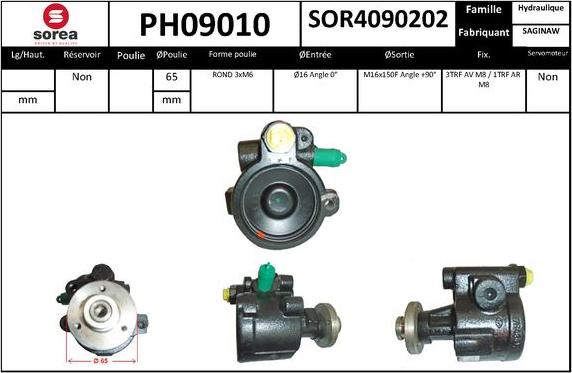 SNRA PH09010 - Гидравлический насос, рулевое управление, ГУР autodnr.net