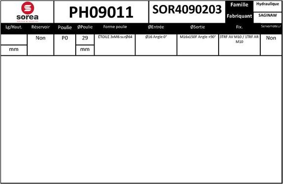 SNRA PH09011 - Гидравлический насос, рулевое управление, ГУР autodnr.net