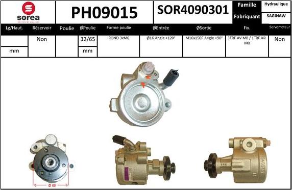 SNRA PH09015 - Гидравлический насос, рулевое управление, ГУР autodnr.net