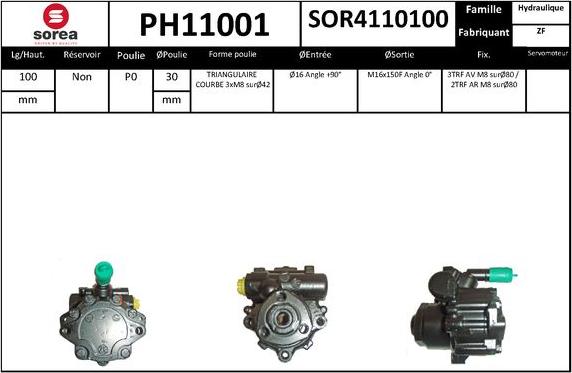 SNRA PH11001 - Гідравлічний насос, рульове управління, ГУР autocars.com.ua