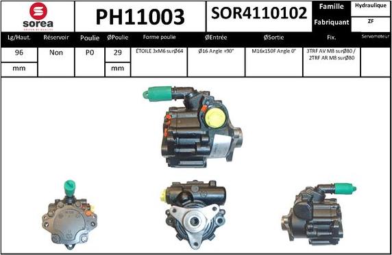 SNRA PH11003 - Гидравлический насос, рулевое управление, ГУР autodnr.net