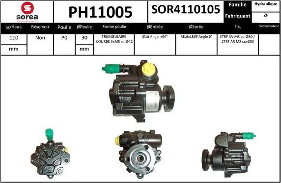 SNRA PH11005 - Гидравлический насос, рулевое управление, ГУР autodnr.net