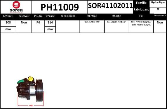 SNRA PH11009 - Гидравлический насос, рулевое управление, ГУР autodnr.net