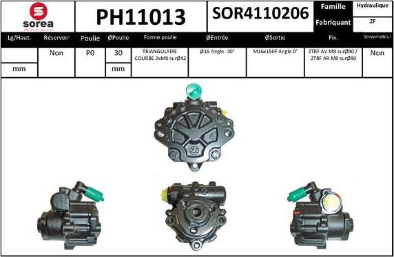 SNRA PH11013 - Гидравлический насос, рулевое управление, ГУР autodnr.net