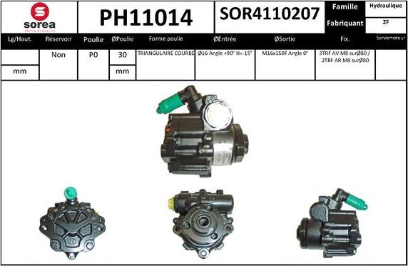 SNRA PH11014 - Гидравлический насос, рулевое управление, ГУР autodnr.net