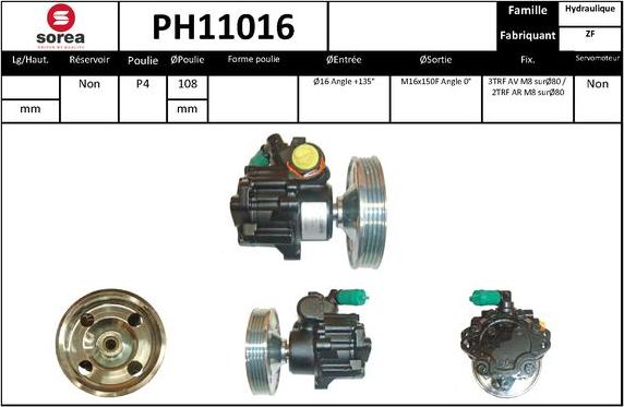 SNRA PH11016 - Гидравлический насос, рулевое управление, ГУР autodnr.net