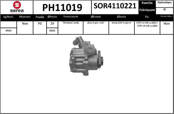 SNRA PH11019 - Гидравлический насос, рулевое управление, ГУР autodnr.net