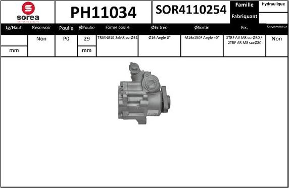 SNRA PH11034 - Гидравлический насос, рулевое управление, ГУР autodnr.net