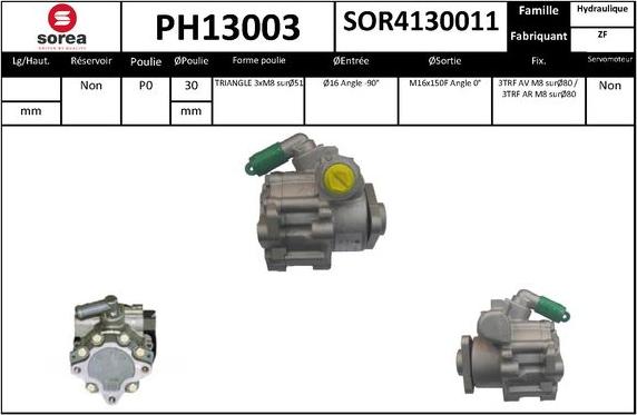 SNRA PH13003 - Гидравлический насос, рулевое управление, ГУР avtokuzovplus.com.ua