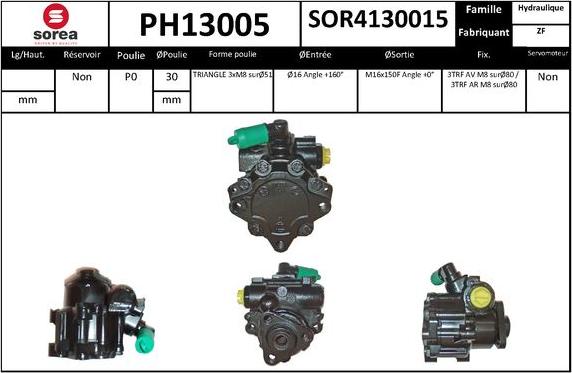 SNRA PH13005 - Гидравлический насос, рулевое управление, ГУР autodnr.net