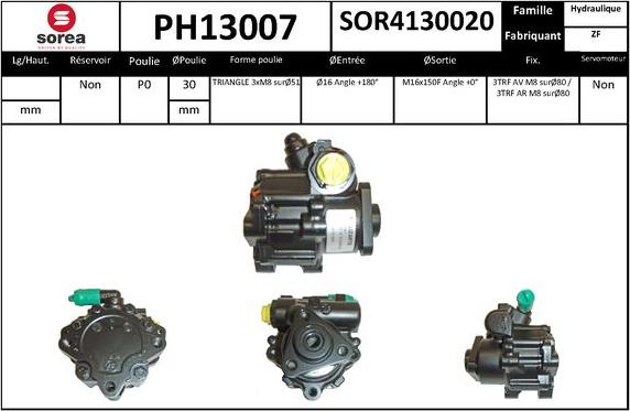 SNRA PH13007 - Гидравлический насос, рулевое управление, ГУР autodnr.net