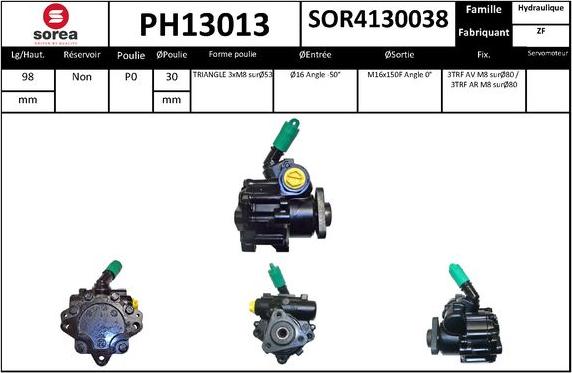 SNRA PH13013 - Гидравлический насос, рулевое управление, ГУР autodnr.net