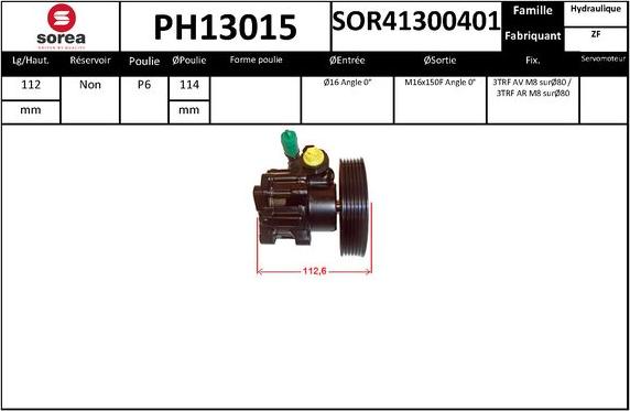 SNRA PH13015 - Гидравлический насос, рулевое управление, ГУР avtokuzovplus.com.ua