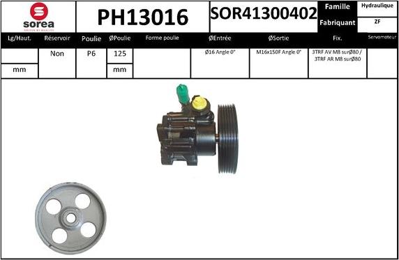 SNRA PH13016 - Гидравлический насос, рулевое управление, ГУР avtokuzovplus.com.ua