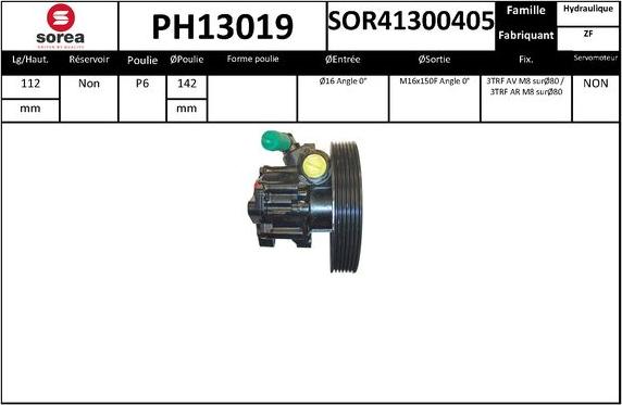 SNRA PH13019 - Гидравлический насос, рулевое управление, ГУР autodnr.net