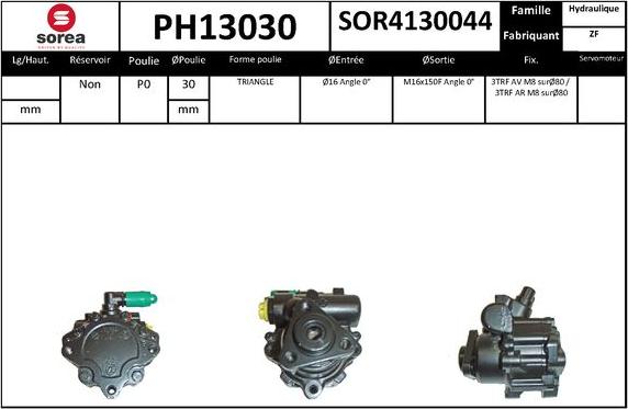 SNRA PH13030 - Гидравлический насос, рулевое управление, ГУР autodnr.net