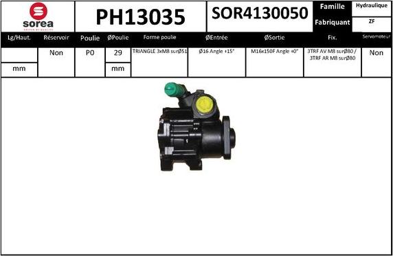 SNRA PH13035 - Гидравлический насос, рулевое управление, ГУР autodnr.net