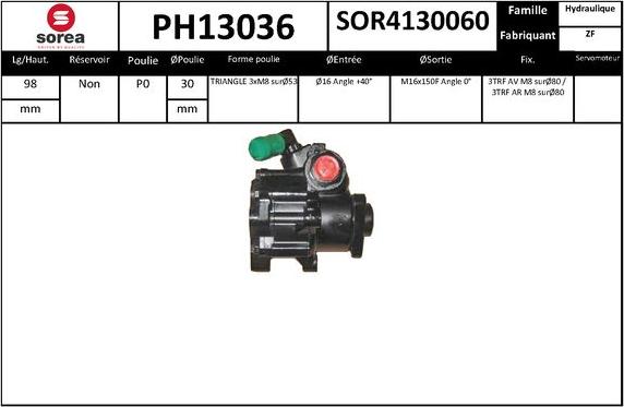 SNRA PH13036 - Гидравлический насос, рулевое управление, ГУР avtokuzovplus.com.ua