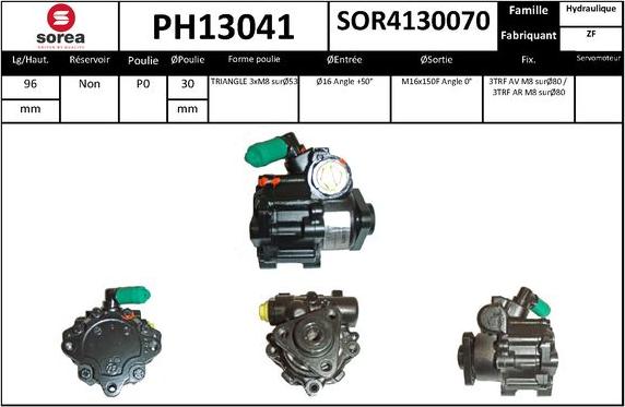 SNRA PH13041 - Гидравлический насос, рулевое управление, ГУР avtokuzovplus.com.ua