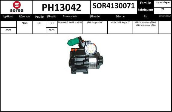 SNRA PH13042 - Гидравлический насос, рулевое управление, ГУР avtokuzovplus.com.ua