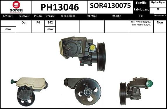 SNRA PH13046 - Гідравлічний насос, рульове управління, ГУР autocars.com.ua