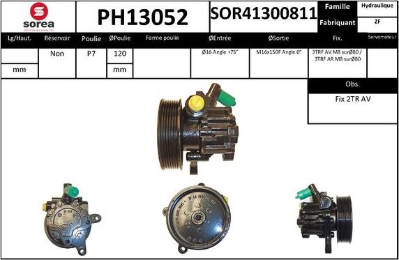 SNRA PH13052 - Гидравлический насос, рулевое управление, ГУР avtokuzovplus.com.ua