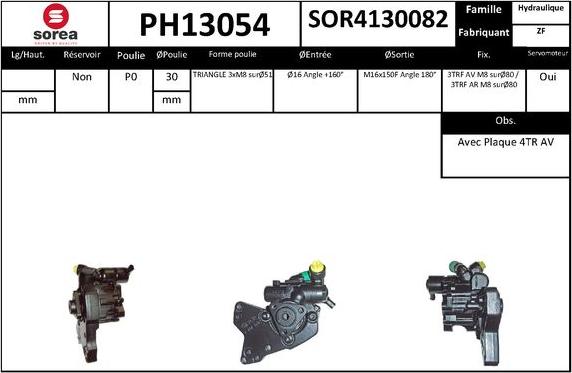 SNRA PH13054 - Гидравлический насос, рулевое управление, ГУР avtokuzovplus.com.ua