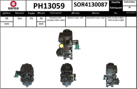 SNRA PH13059 - Гидравлический насос, рулевое управление, ГУР autodnr.net