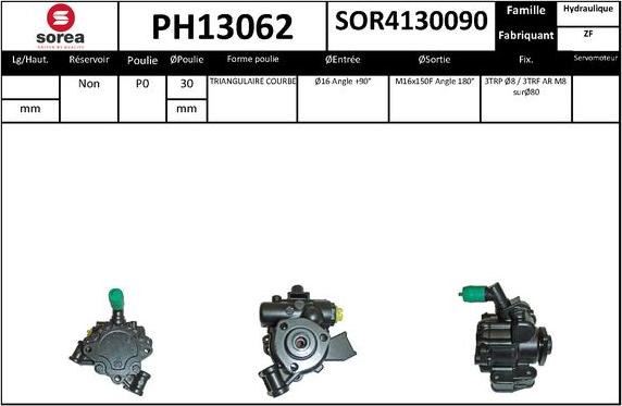 SNRA PH13062 - Гидравлический насос, рулевое управление, ГУР autodnr.net