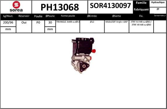 SNRA PH13068 - Гидравлический насос, рулевое управление, ГУР autodnr.net