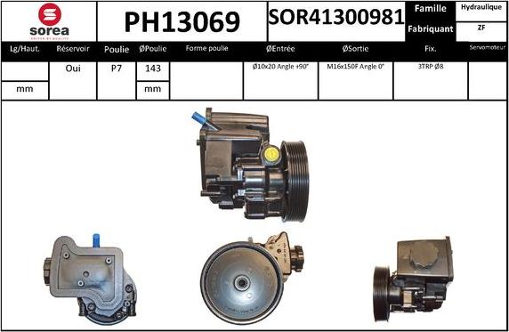 SNRA PH13069 - Гидравлический насос, рулевое управление, ГУР avtokuzovplus.com.ua