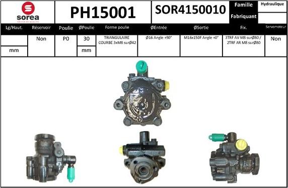 SNRA PH15001 - Гидравлический насос, рулевое управление, ГУР autodnr.net