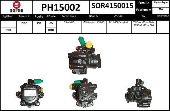 SNRA PH15002 - Гидравлический насос, рулевое управление, ГУР avtokuzovplus.com.ua