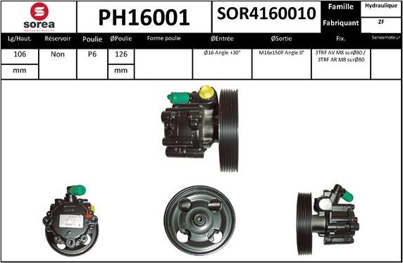 SNRA PH16001 - Гидравлический насос, рулевое управление, ГУР autodnr.net