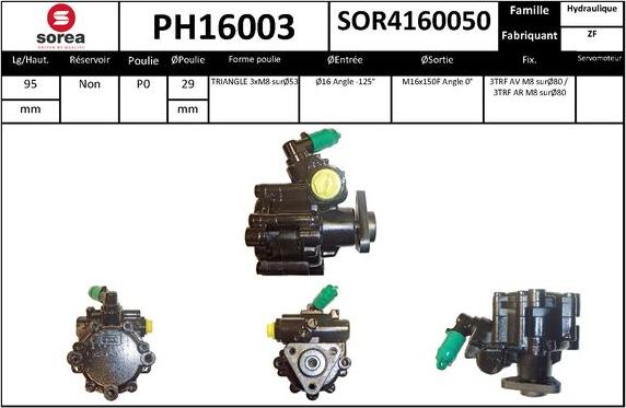 SNRA PH16003 - Гидравлический насос, рулевое управление, ГУР autodnr.net