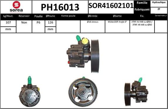 SNRA PH16013 - Гидравлический насос, рулевое управление, ГУР avtokuzovplus.com.ua