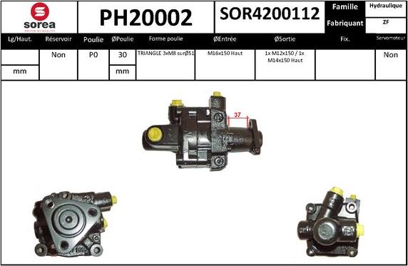 SNRA PH20002 - Гидравлический насос, рулевое управление, ГУР autodnr.net