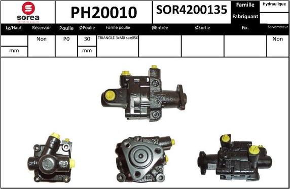 SNRA PH20010 - Гидравлический насос, рулевое управление, ГУР autodnr.net