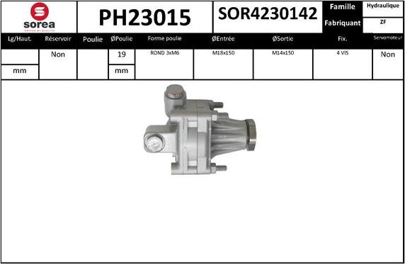 SNRA PH23015 - Гидравлический насос, рулевое управление, ГУР autodnr.net