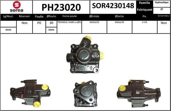 SNRA PH23020 - Гідравлічний насос, рульове управління, ГУР autocars.com.ua