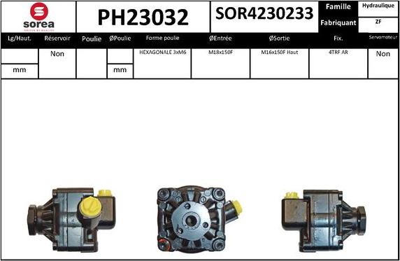 SNRA PH23032 - Гидравлический насос, рулевое управление, ГУР autodnr.net