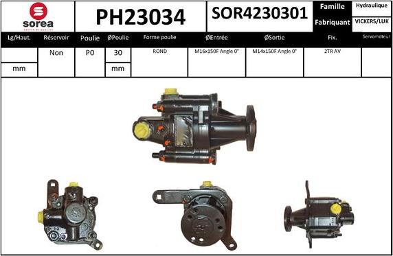 SNRA PH23034 - Гидравлический насос, рулевое управление, ГУР avtokuzovplus.com.ua