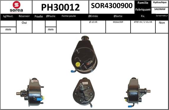 SNRA PH30012 - Гідравлічний насос, рульове управління, ГУР autocars.com.ua